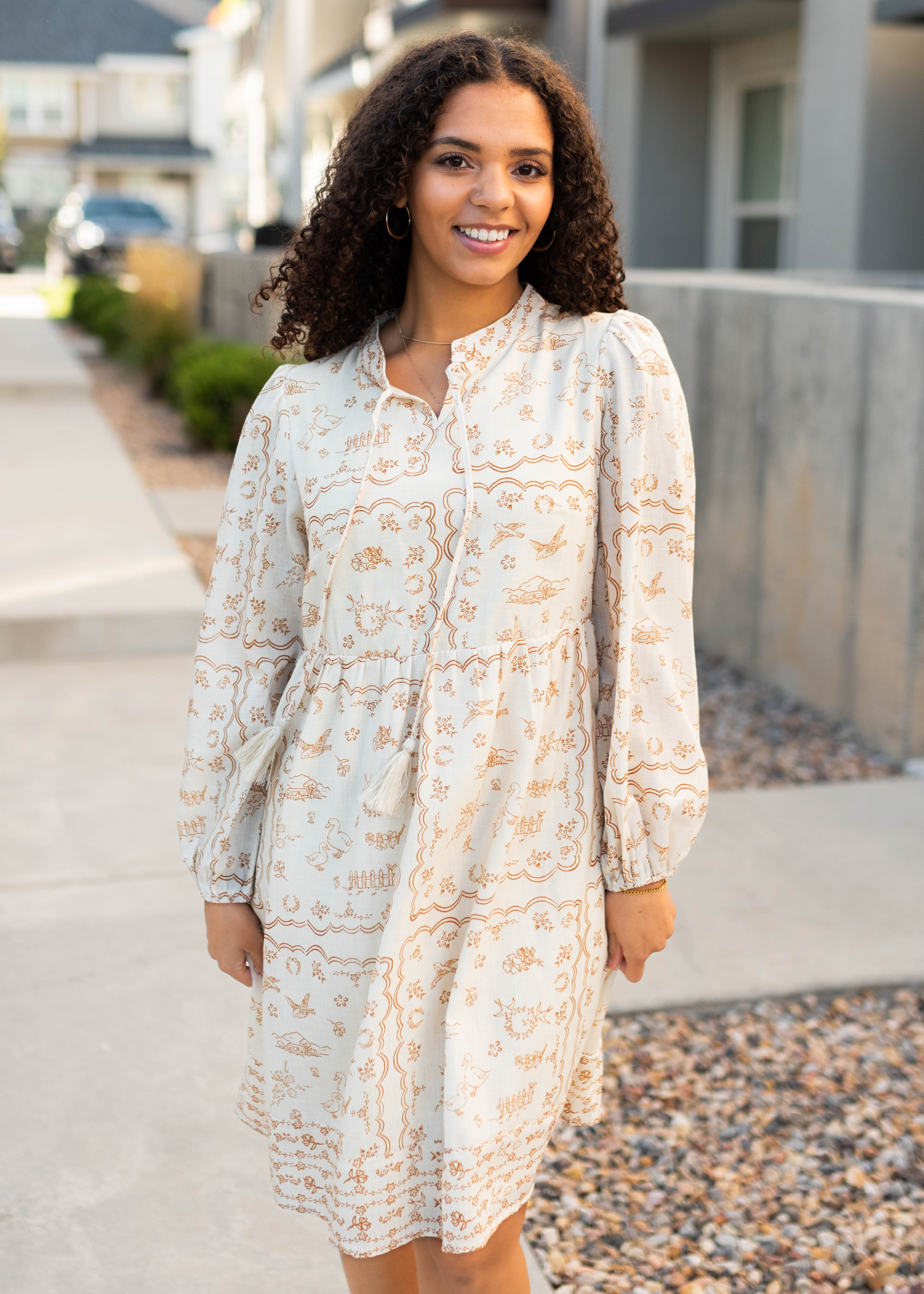 Tilley Cream Patterned Dress