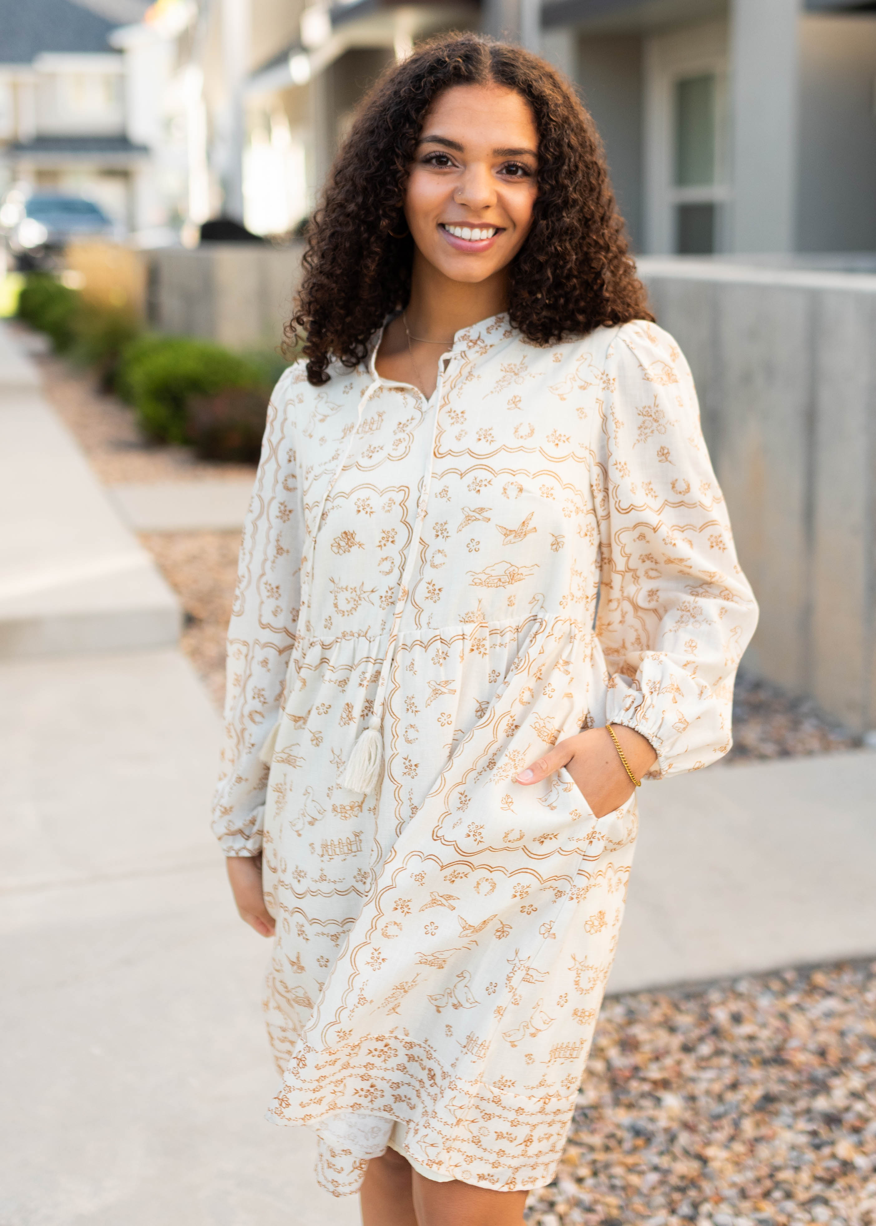 Tilley Cream Patterned Dress