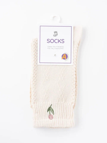 Emmy Ivory Textured Socks