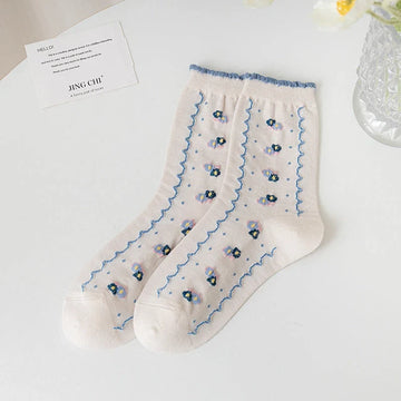 Haisley Blue Floral Socks