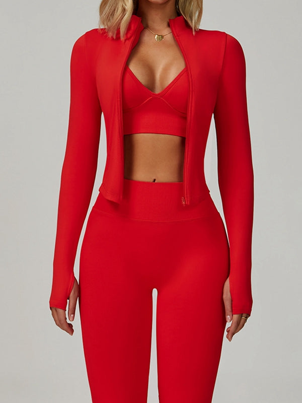 Deep V Back Seamless High-rise Tracksuit