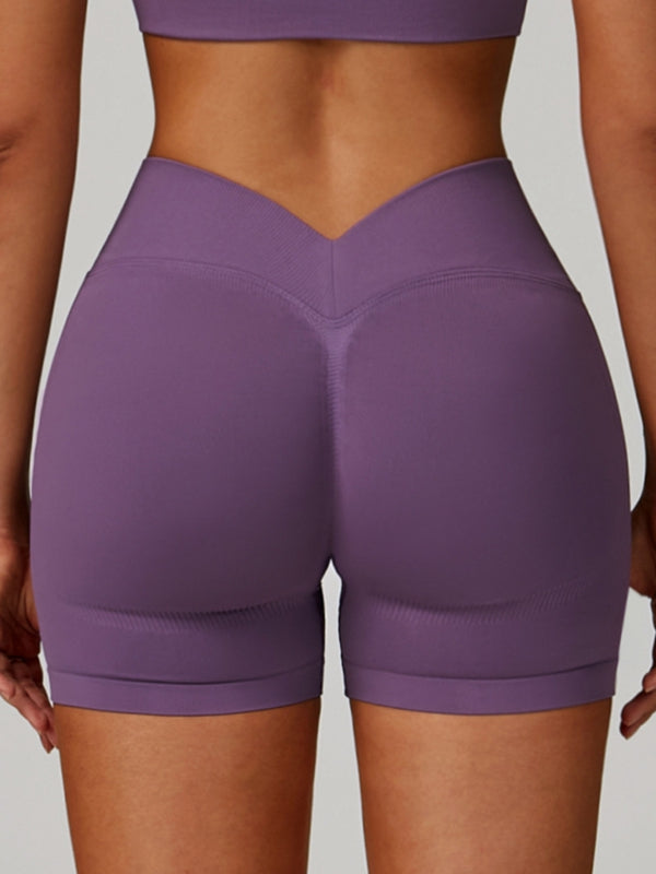 Deep V Back Seamless High-rise Shorts