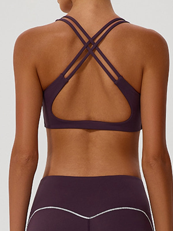 Big Heart Shape Cross Back Sports Bras